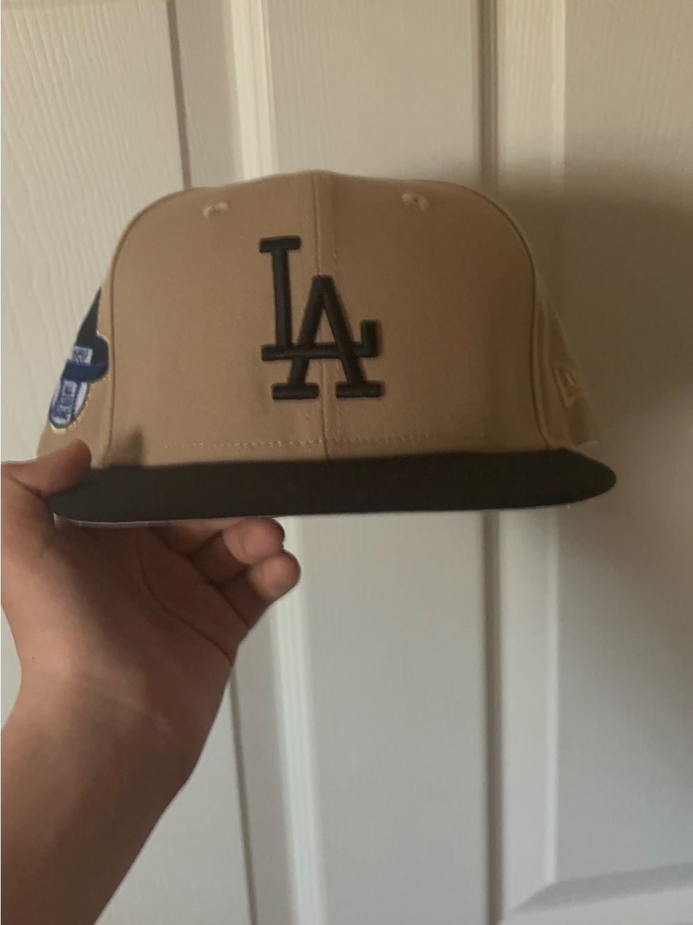 New Era Unisex LA Snapback Hat - Beige Crown with Black Brim